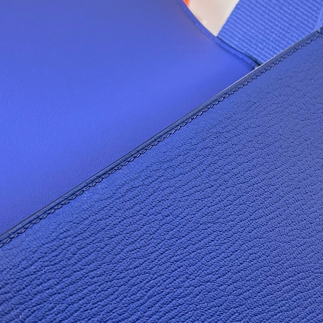 Hermes Geta Shoulder Bag In Blue Electric Mysore Goatskin Leather